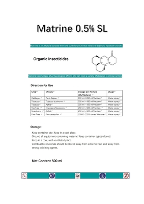 Matrine 0.3% 0.5% 1% 1.3% SL and Powerful Agricultural Pesticide for Agricultural